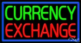 Currency Exchange Business Neon Sign