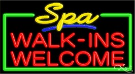 Spa Walk ins Welcome Business Neon Sign